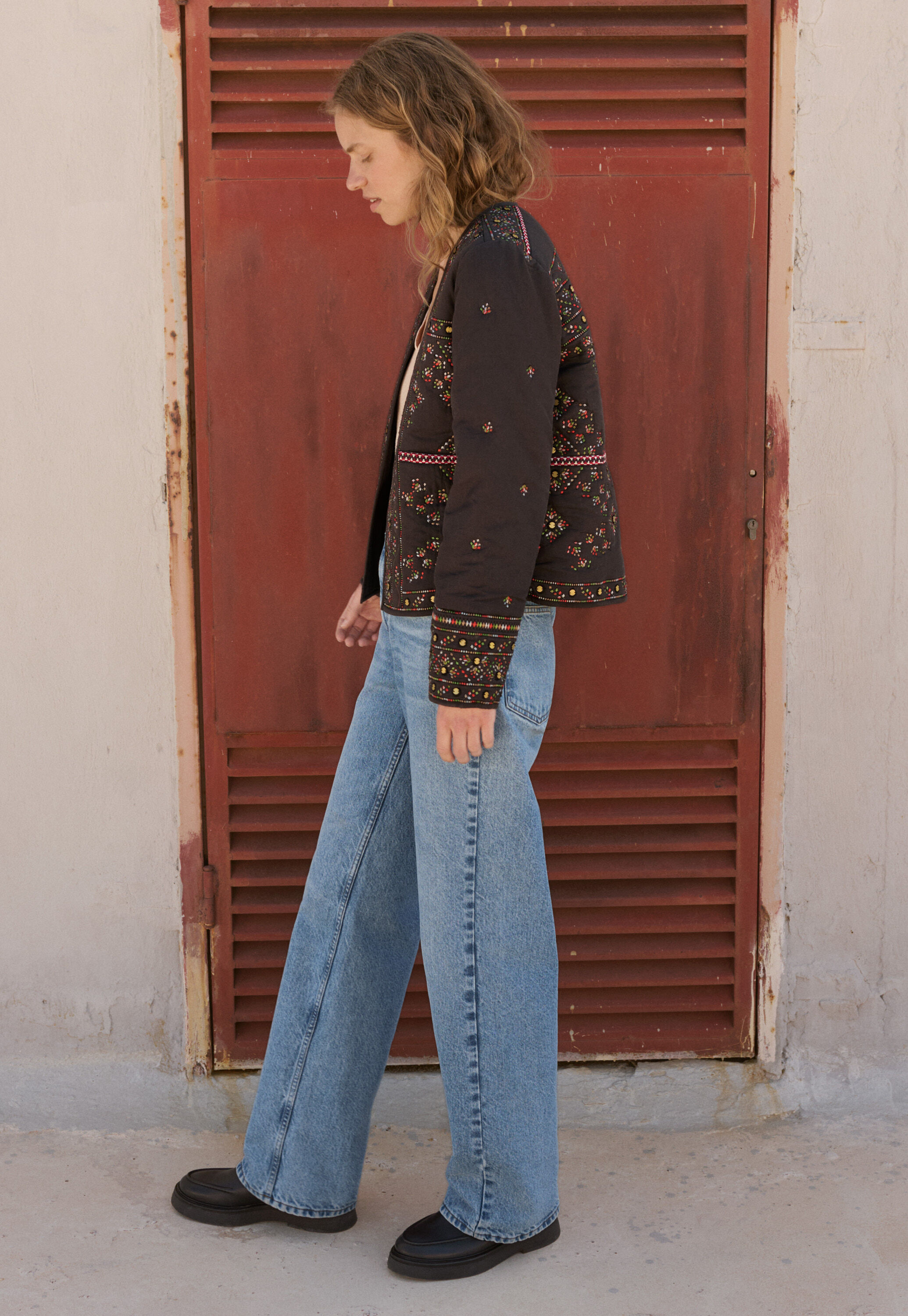 Bestickte Steppjacke