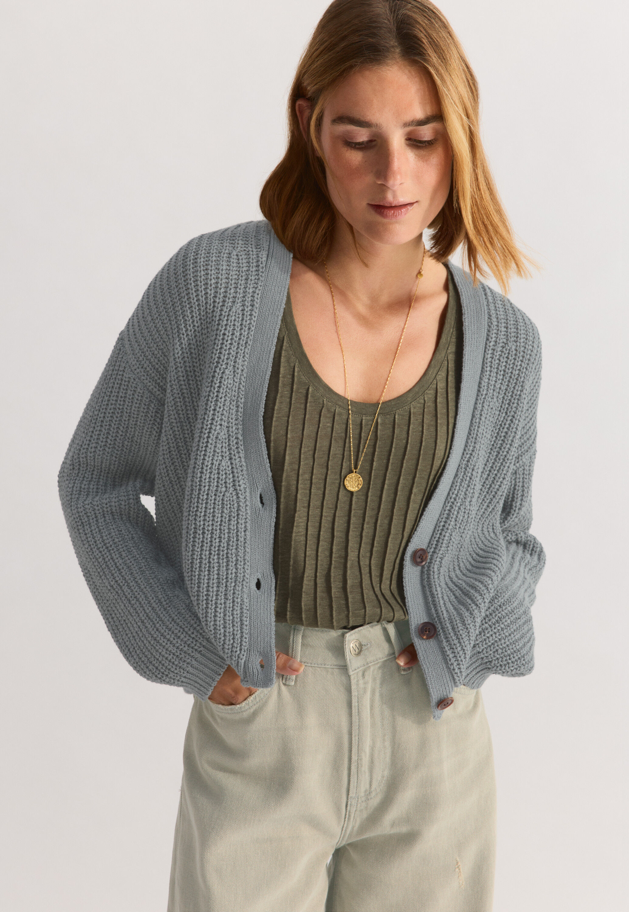 Cardigan mit V-Ausschnitt
