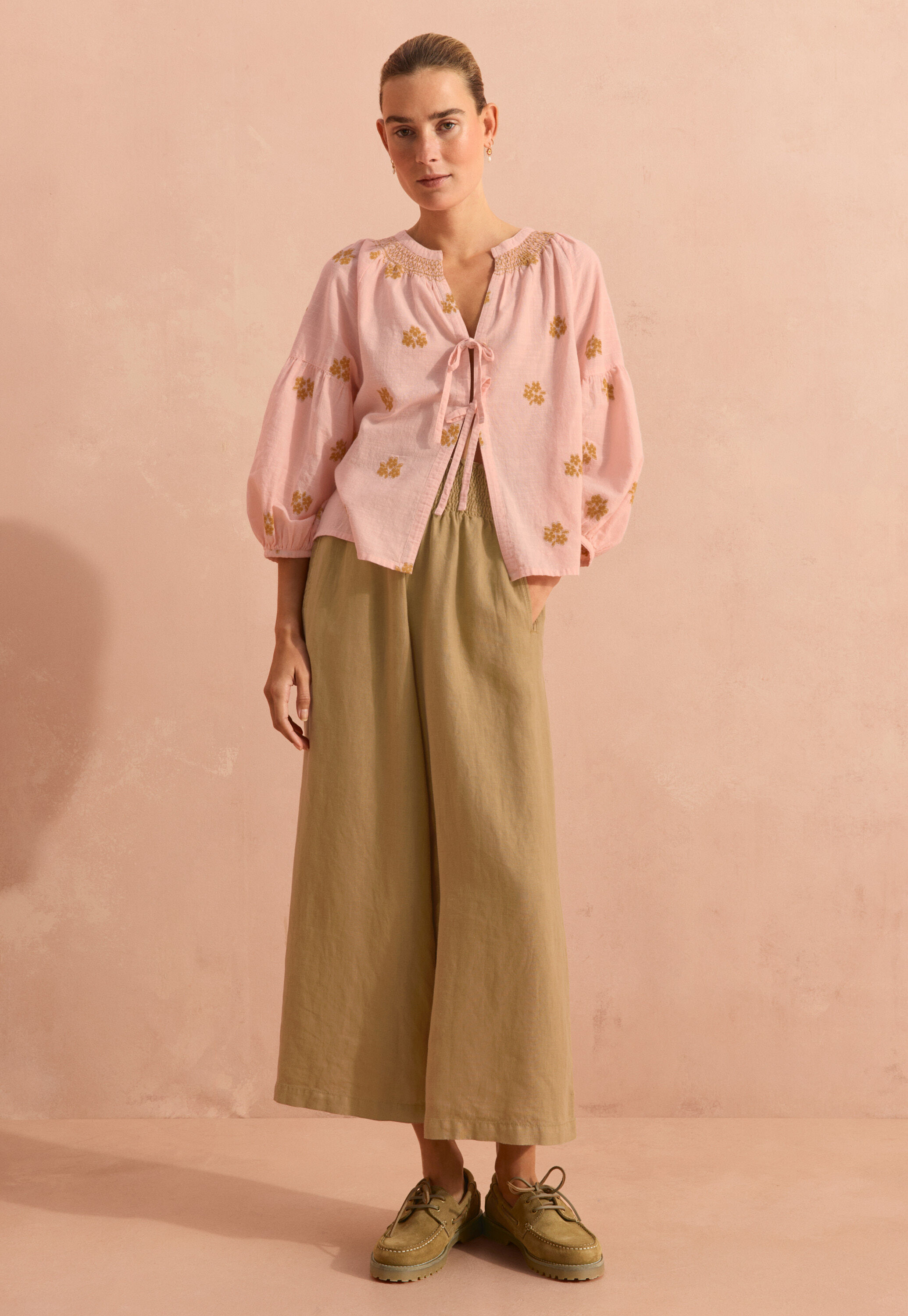 Bluse aus geklipptem Jacquard
