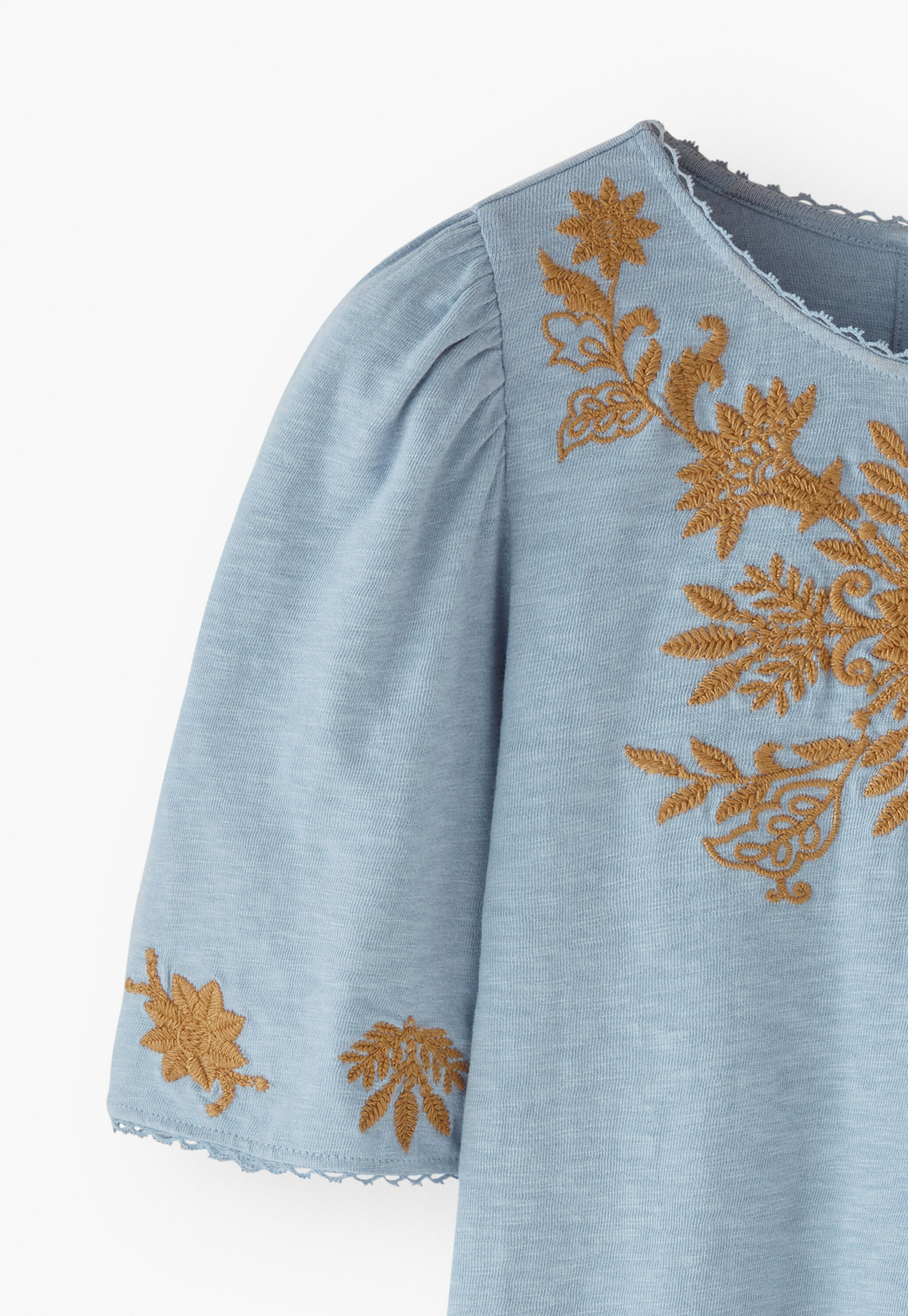 Jersey-Top mit R&uuml;schen&auml;rmeln