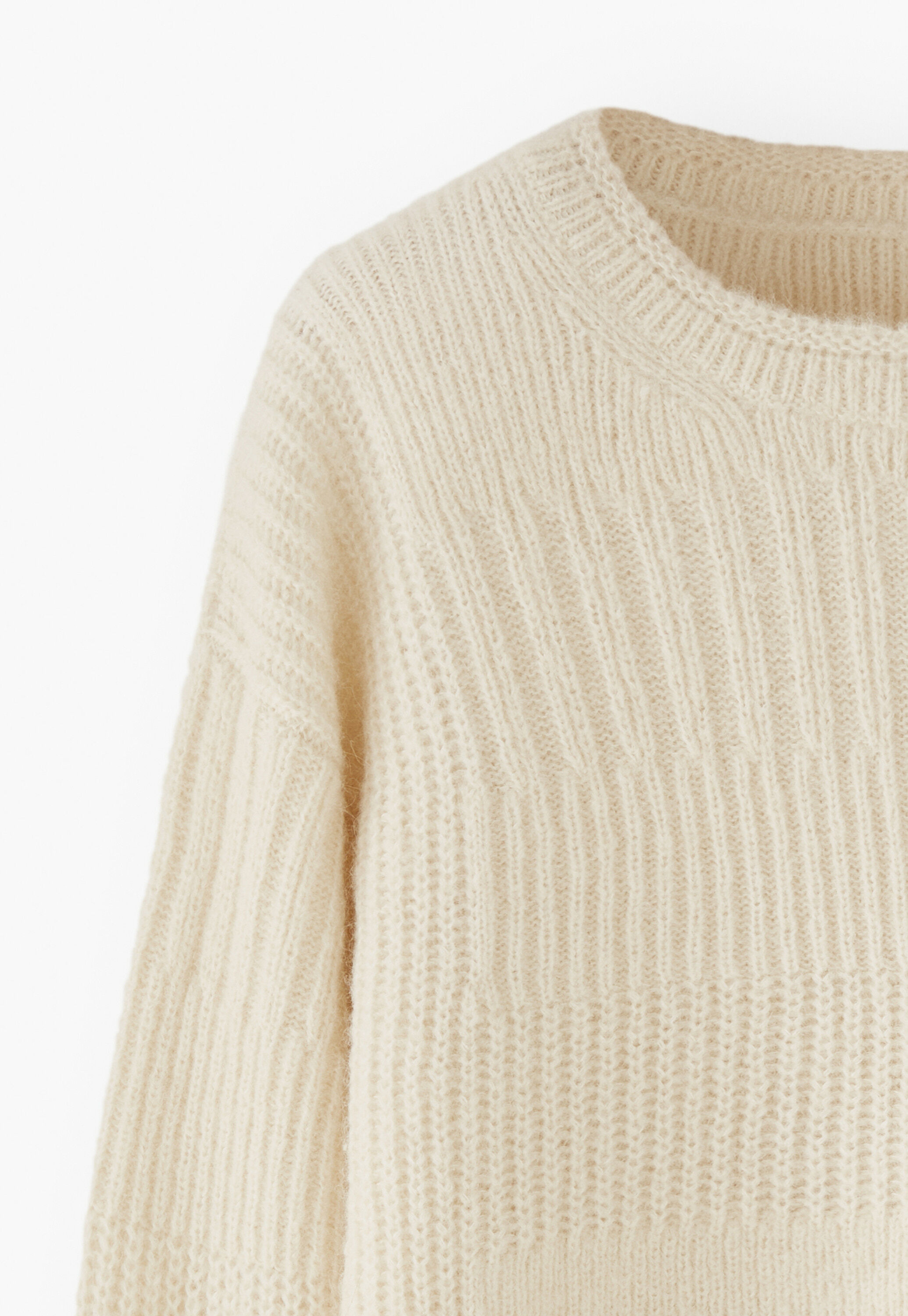 Ripppullover, Ecru, large