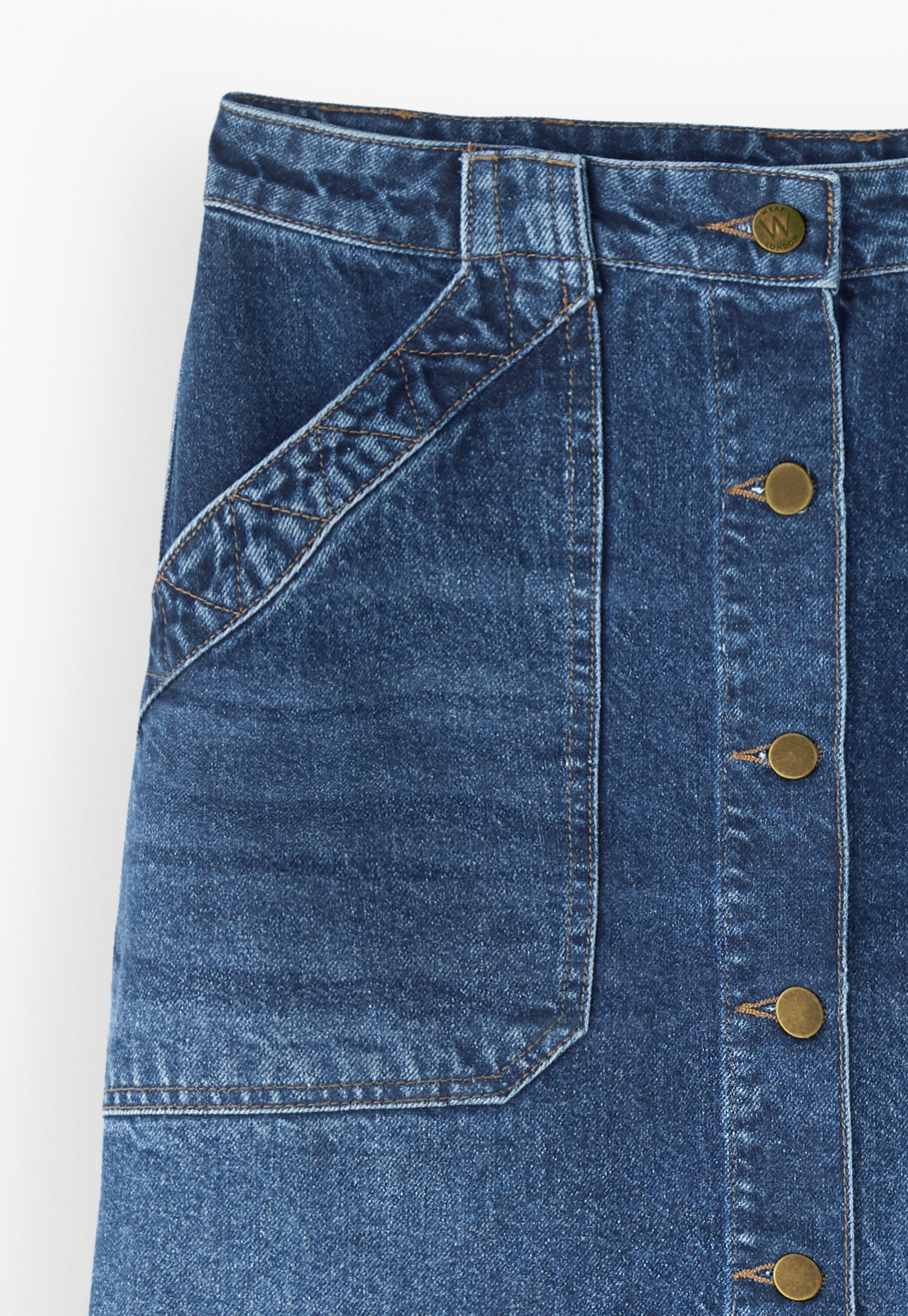 Durchgekn&ouml;pfter Rock aus Denim