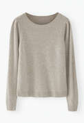Pullover mit Puff&auml;rmeln, Kiesel, webstill