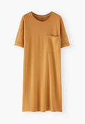 T-Shirt-Kleid, Senfgold, webstill