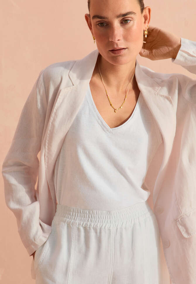 Tr&auml;ger-Top mit V-Ausschnitt, Wei&szlig;, completeTheLook
