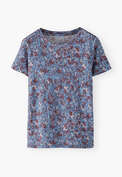 Bedrucktes T-Shirt, Kornblume/Marone, webstill