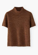 Pointelle-Pullover, Schokolade, webstill