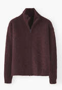 Pullover mit Rei&szlig;verschluss, Aubergine, webstill