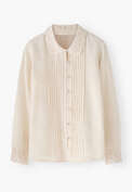 Bluse mit Biesen, Perle, webstill
