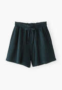 Shorts aus Frottee, Tiefes Flaschengr&uuml;n, webstill