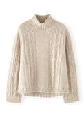 Zopfmuster-Pullover, Rehbraun, webstill
