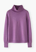 Pullover mit hohem Kragen, Flieder, webstill