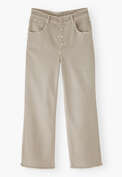 Jeans mit geradem Bein und ausgelassenem Saum, Rauchgrau, webstill