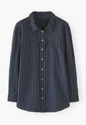 Gestreifte Bluse, Indigo, webstill