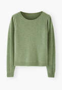 Pullover mit Puff&auml;rmeln, Rauchiges Apfelgr&uuml;n, webstill