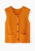 &Auml;rmelloser Cardigan, Safran, webstill