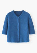 Kurz&auml;rmeliger Cardigan, K&ouml;nigsblau, webstill