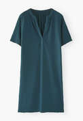 Kurzes Kleid, Tiefes Petrol, webstill