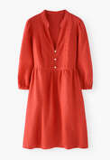 Kurzes Kleid, Leuchtendes Chilirot, webstill