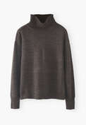 Pullover mit hohem Kragen, Kohlschwarz, webstill