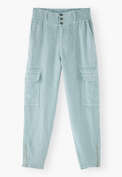 Cargohose, Pastellblau, webstill