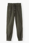 Cord-Jogginghose, Rauchiges Khaki, webstill