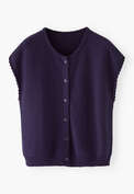 Pullover mit Knopfleiste, Tiefes Indigo, webstill