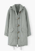 Schal-Parka, Enteneigrau, webstill