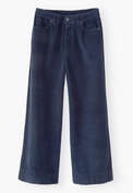 K&uuml;rzer geschnittene Hose mit weitem Bein, Denim, webstill