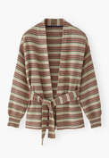 Gestreifter Cardigan, Oliv/Ros&eacute;, webstill