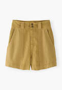 Kontraststoff-Shorts, Honigocker, webstill