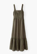 Sommerkleid, Dunkles Moos, webstill