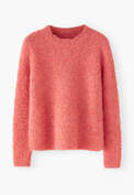 Pullover mit Rundhalsausschnitt, Bonbonpink, webstill