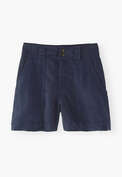 Kontraststoff-Shorts, Indigoblau, webstill