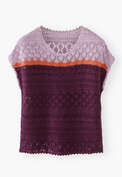 Pullover im H&auml;kelmuster, Aubergine Orange, webstill