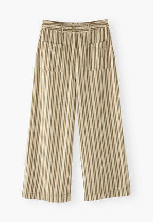 Streifenhose, Khaki/Stein, webstill