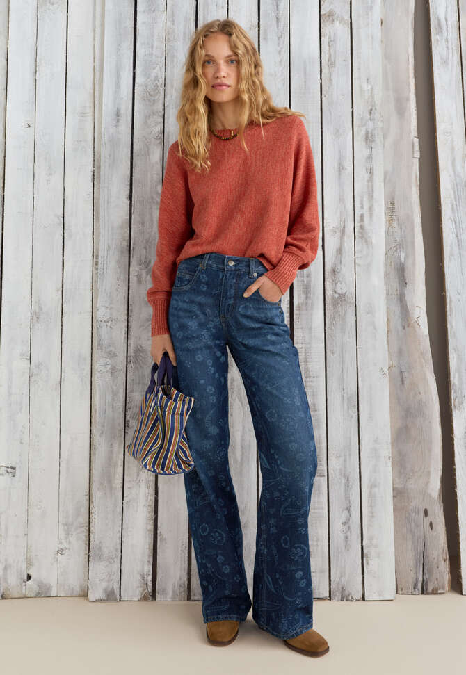 Perlmuster-Pullover, Zartes Rot, completeTheLook