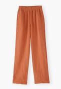 Entspannte Hose, Rotorange, webstill