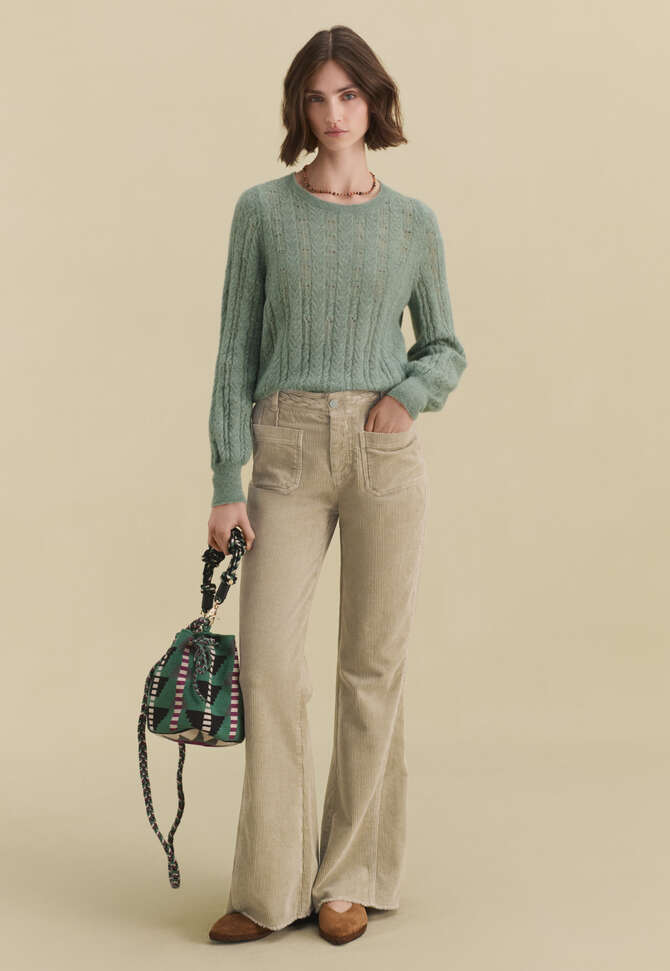 Spitzenmuster-Pullover, Entenei, completeTheLook