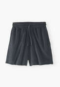 Shorts aus Frottee, Kohlschwarz, webstill