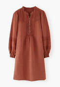 Kleid mit Biesen, Kupferfeige, webstill
