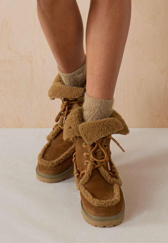 Socken im Spitzenmuster, Taupe, completeTheLook