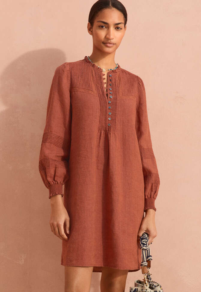 Kleid mit Biesen, Kupferfeige, completeTheLook