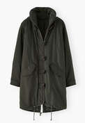 Schal-Parka, Dunkles Khaki, webstill
