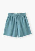Shorts aus Frottee, Ozeanblau, webstill