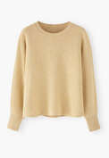 Perlmuster-Pullover, Pastellgelb, webstill